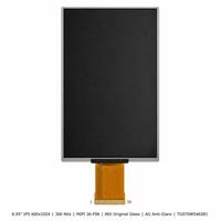 Layar IPS LCD 6,95 inci 600x1024, tampilan potret, 300 Nits, MIPI 36 PIN, biasanya hitam, kaca AG INX, pemasangan tertanam, layar pengganti