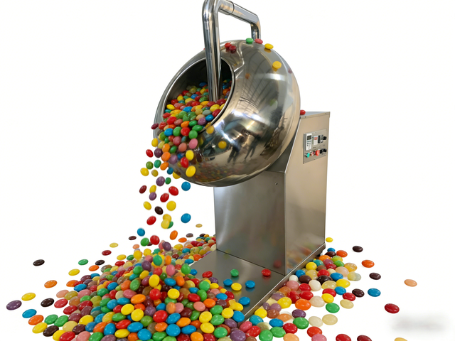 New Industrial Rotary Sugar Coating Machine for Candy Nut Biscuit Surface Coating Patented Plug Powered Production