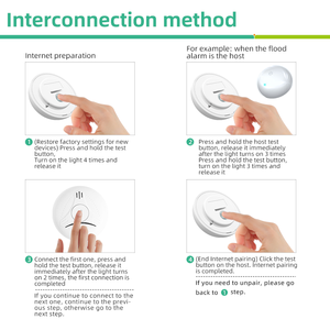 2024 New nước bị rò rỉ máy dò không dây liên kết với nhau nước bị rò rỉ Detector pin kết nối với nhau Flood Detector <span class=keywords><strong>Alarm</strong></span> - Product Image 3