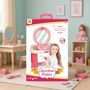 Specchiera <b>Plastic</b> Fashion <b>Mirror</b> Makeup Toy Set with Accessories for Kids Beauty Play 4-6 Years - Product Image 3