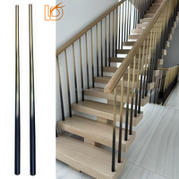 Nouveau design, balustre en fer forgé noir et or, simple et uni, conique, rond, 1-1/4 pouces, pour rampe d'escalier intérieure