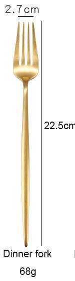 Fourchette de table dorée