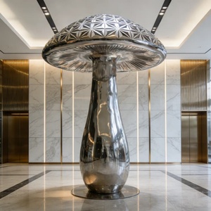 Modern Luxury Large Custom <b>Garden</b> <b>Outdoor</b> Urban <b>Mirror</b> Polished Stainless Steel Weather Resistant Mushroom Sculpture Art Deco - Product Image 6
