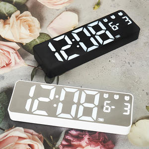 Réveil numérique contrôlé par la voix, horloge de chevet à LED, calendrier de température, bureau, chambre à coucher, bureau - Product Image 5