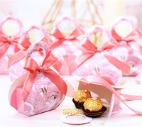 Boîte à bonbons personnalisée pour mariage avec ruban, boîtes d'emballage pour bonbons, souvenirs de mariage, fête d'anniversaire, Noël, baby shower, boîte cadeau