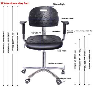 كرسي مكتب بتصميم حديث قابل للتعديل ومضاد للساكنة ، مساند للذراعين معدنية لصالون تجميل الأسنان ، لوح خشبي - Product Image 2