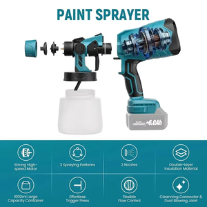 Pistolet à peinture sans fil <span class=keywords><strong>Makita</strong></span> <span class=keywords><strong>18V</strong></span>, pistolet à pulvérisation électrique, buse réglable pour meubles, murs, travaux de peinture DIY - Product Image 4