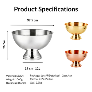 Seau à glace en acier inoxydable, bol à <span class=keywords><strong>champagne</strong></span>, refroidisseur à vin de luxe, bol à glace pour fête, bar, club - Vente flash - Product Image 2
