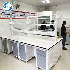 UFU LAB Laboratoire de chimie Établi à cadre en H avec étagère et tiroirs Regant