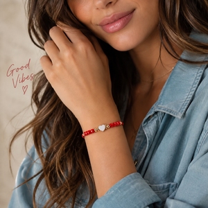 Pulsera Go2boho con Cuentas en Forma de Corazón y Cordón Rojo, Centro de Aleación Chapado en Oro, Joyería Romántica para Mujer - Product Image 4