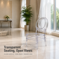 Chaise empilable transparente en PC pour hôtels, restaurants et mariages - Écologique, durable et résistante à l'eau pour une utilisation intérieure/extérieure
