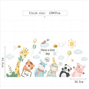 Grand autocollant Mural animaux en forme de tigre, cochon, <span class=keywords><strong>Panda</strong></span>, décoration pour la maison, pour salon, chambre à coucher, arrière-plan de télévision, fresque - Product Image 5