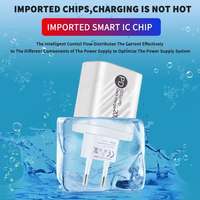 Pengisi Daya USB Tipe C 20W PD QC3.0 dengan Layar Digital untuk Ponsel, Adaptor Pengisi Daya Dinding