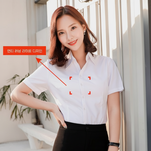 Camicetta da donna in cotone con maniche corte, morbida estiva, camicia bianca per ufficio e interviste a abiti da lavoro Slim con un nuovo Look - Product Image 1