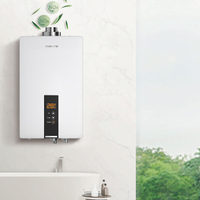 Chauffe-eau sans réservoir au gaz naturel de type équilibré avec échangeur de chaleur en cuivre, classe énergétique A, pour une utilisation dans toute la maison