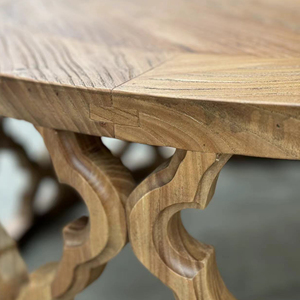 Mesa de Centro Hoolnn HL230 de Madera de Olmo Sólido Reciclada, Estilo Vintage Francés, Hecha a Mano, Ecológica y Duradera, para Sala de Estar - Product Image 6