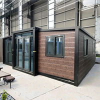 Maison conteneur en bois extensible de 40 pieds sur 20 pieds, prête à l'emploi, villa préfabriquée, 2, 3 ou 4 chambres, maisonnette mobile préfabriquée et portable