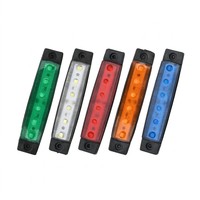Feux de position latéraux rectangulaires fins à 6 LED Vert Blanc Rouge Ambre Bleu 12V 24V pour Camion Remorque Bus Fourgonnette Camionnette Étanche