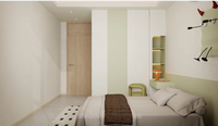 Nouvelle armoire de chambre d'enfant de style minimaliste chinois avec bureau intégré, pratique et peu encombrante