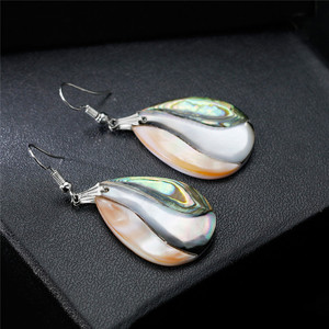 Pendientes Colgantes de Concha de Abulón Auténtica HOVANCI, Diseño de Lágrima, Multicolor, Concha de Abulón Paua - Product Image 2