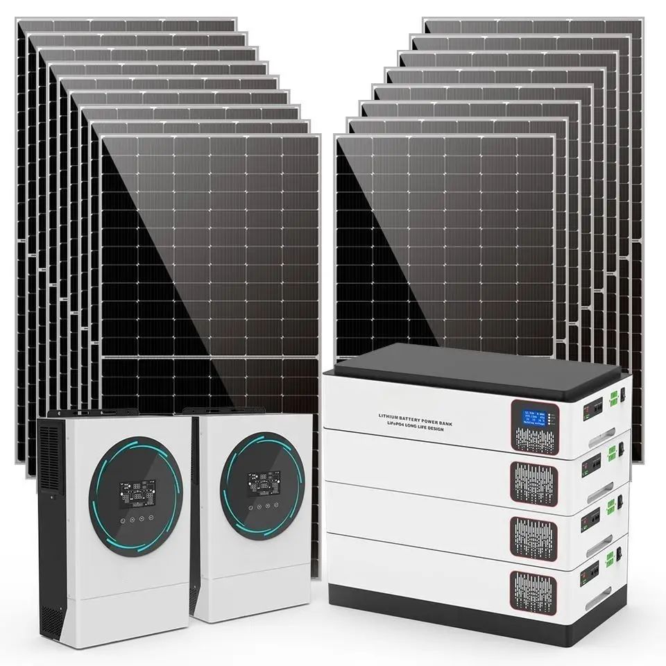 5Kw 10Kw 20Kw Complete Set Solar Panel Power System For Home Kit 5Kwh Energy Storage Battery Off Grid Solar Energy System