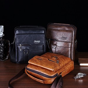 YL PU Vintage Crossbody Bag for Men Large Capacity Business Shoulder Bag Casual Portable Briefcase Promotional Tote Bag