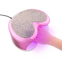Lampe à Ongles LED UV en Forme de Coeur 96W avec Strass, Séchoir à Gel, Manucure, Professionnel, Nail Art
