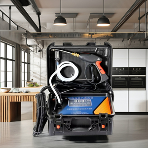 เครื่องทำความสะอาดไอน้ำแบบพกพาสำหรับใช้ในบ้าน กำลังไฟฟ้า 10 กิโลวัตต์ สำหรับทำความสะอาดรถยนต์ วัสดุสแตนเลสและทองแดง - Product Image 2