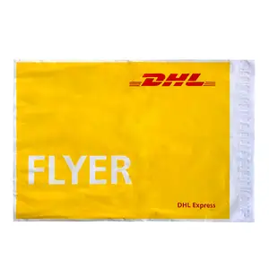 Custom DHL mailing poly envelope pouch bags flyers plastic courier mailing bags packaging mail bag with pocket