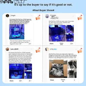 新型小型水槽 アクリル製 デュアルカラーLEDライト 高効率循環ろ過 クリエイティブな造景 バックフィルター デスクトップ - Product Image 3