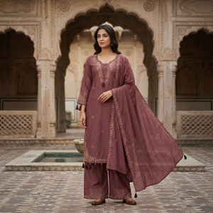 Conjunto de diseñador con espejo y bordado, top con diseño de leopardo y pantalón palazzo con dupatta, completamente cosido y listo para usar. - Product Image 1