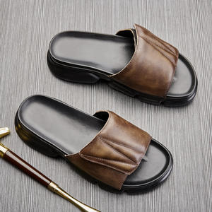 Nuove estive da <span class=keywords><strong>uomo</strong></span> in vera pelle infradito <span class=keywords><strong>Velcro</strong></span> antiscivolo <span class=keywords><strong>scarpe</strong></span> da spiaggia <span class=keywords><strong>uomo</strong></span> - Product Image 4