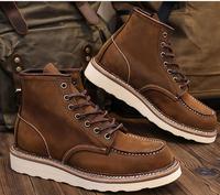 Sepatu Hiking Kulit Sapi Pria, Sepatu Trekking Inggris, Sol Tebal Kulit Sapi, Sepatu Motor Motocross High Top, Sneakers Ankle