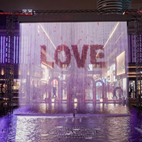 Équipement de Fontaine à Rideau d'Eau Interactif Yanyi Waterscape pour Visites Nocturnes, Construction Métallique, Spectacles Extérieurs/Intérieurs, Garantie de 2 Ans