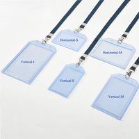 Porte-badge en plastique transparent pour carte d'identité, pochette verticale en PVC, étanche et refermable