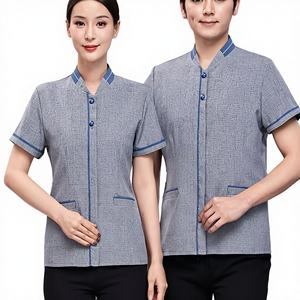 Chaquetas de Chef Unisex Vesbhusha para Personal de Limpieza, Poliéster/Algodón, Manga Larga, Corte Regular, Uso Hotelero - Product Image 3