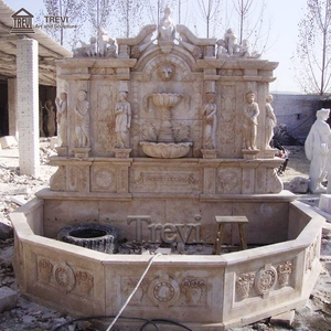 Fuente de Pared de Mármol de Lujo <span class=keywords><strong>TREVI</strong></span>, Tallada a Mano en Piedra Natural Blanca, Fuente de Cascada para Jardín Exterior, Decoración de Villas - Product Image 4