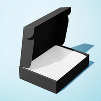 Boîte d'Expédition et d'Emballage en Carton Ondulé Noir Mat Imprimé avec Logo Personnalisé pour Petites Entreprises