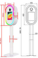 Kolom Pengangkat Layar Sentuh YPT untuk DSLR/Kamera/Smartphone, Photo Booth Pesta, Cetak Swadaya, Bluetooth/Wi-Fi, Konstruksi Logam
