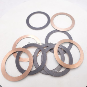 Rondelle di Supporto Senza Manutenzione in <span class=keywords><strong>PTFE</strong></span> Composito, Rondelle di Spinta in Acciaio 44x58x1.5, Un Lato con Rivestimento in <span class=keywords><strong>PTFE</strong></span>, Un Lato Zincato - Product Image 2