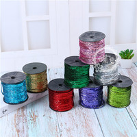 Bande de sequins connectés de 6 mm, multicolores, pour vêtements, scène, bricolage, décoration