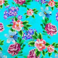 Kain Tenun Linen Organik 100% Ramah Lingkungan Motif Bunga Latar Belakang Biru Gaun Wanita Kemeja Rok Gaya Cina Baru Panjang