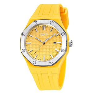 Montre à quartz pour homme, style professionnel, cadran simple avec date, bracelet en silicone, couleur, montre formelle pour femme - Product Image 2