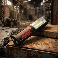 Lampe de travail d'urgence portative en aluminium à 36+5 LED, rechargeable par USB, 1500mAh, support magnétique, lampe de réparation automobile COB, noir/bleu