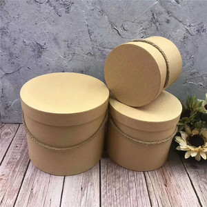 Özel logo baskılı el sanatları hediyeler ambalaj kağıt kapak yuvarlak şekil çiçek kutusu - Product Image 2