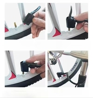 Pompe à pied en alliage d'aluminium pour vélo Mini pompe à vélo portable Gonfleur de pneu