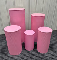 Décoration de table de dessert cylindrique en fer forgé plissé ondulé pour mariage, guide de chemin pour événements, aménagement de lieu de fête, décoration circulaire