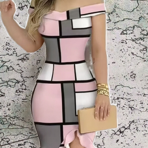 Nuevo Vestido Maxi Vintage Estándar Beige con Volantes Geométricos, Corte en A, Liso Teñido, Tallas XL-4XL, para Fiesta de Verano o Cumpleaños - Product Image 3