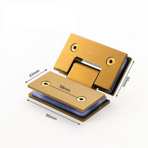 Настраиваемый сверхпрочный латунный стеклянный душевой шарнир из нержавеющей стали с мягким закрытым настенным креплением, поворотное окно для ванной комнаты, современный дизайн - Product Image 5