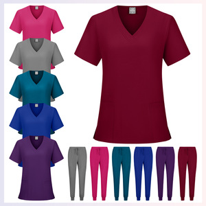 Unisex Scrub Set Moisture Wicking Knitted Split Uniforms For Medical Dental Use - Product Image 4